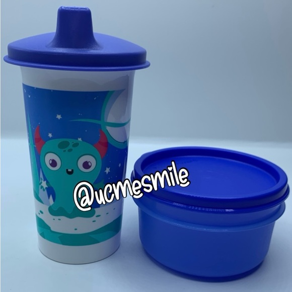 Tupperware Big Bell "Tlali" Monster Tumbler Sippy Cup with Snack Cup - Picture 2 of 5